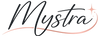 Logo of 'Mystra' with a decorative script on a white background